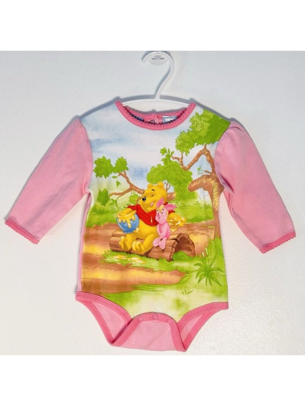 Vintage Wonderful World Of Disney Winnie Graphic Panel Bodysuit 100% Cotton 6M